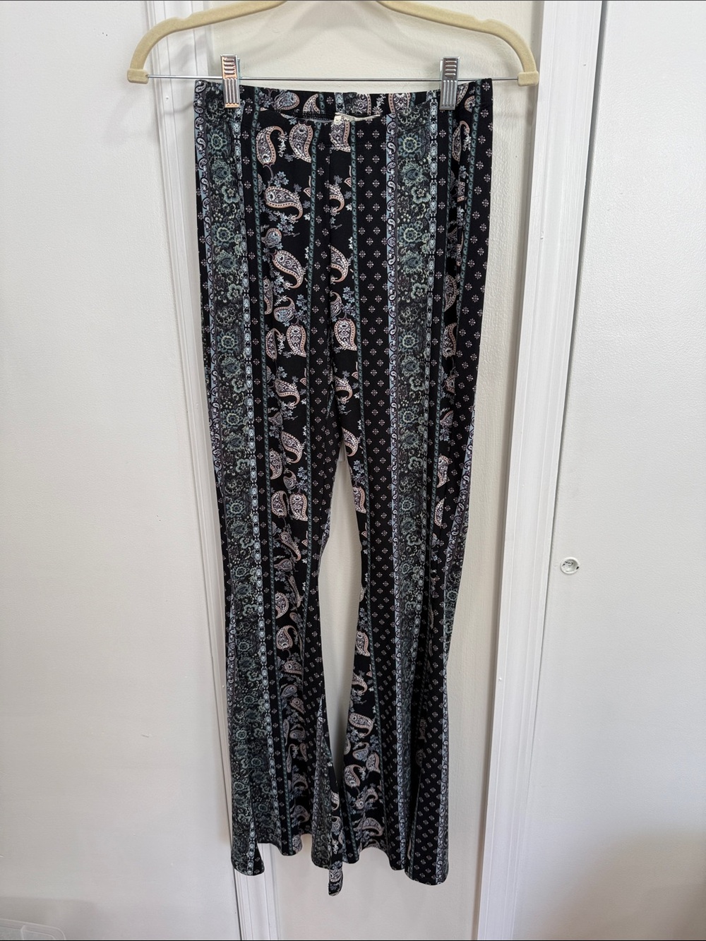 Bear Dance Black Paisley Wide Leg Pants